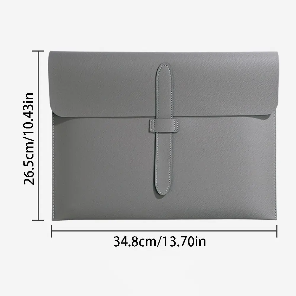 Large Capacity A4 Leather File Folder Waterproof Simple Business Leather Document Bag Portable Elegant Document Organizer Paper