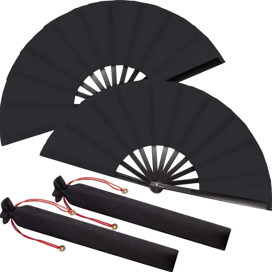 

1pc Large Folding Fan Handheld Nylon Cloth Foldable Hand Fan Chinese Kung Fu Fan Tai Chi Handheld Fan Practice Fan Suitable for
