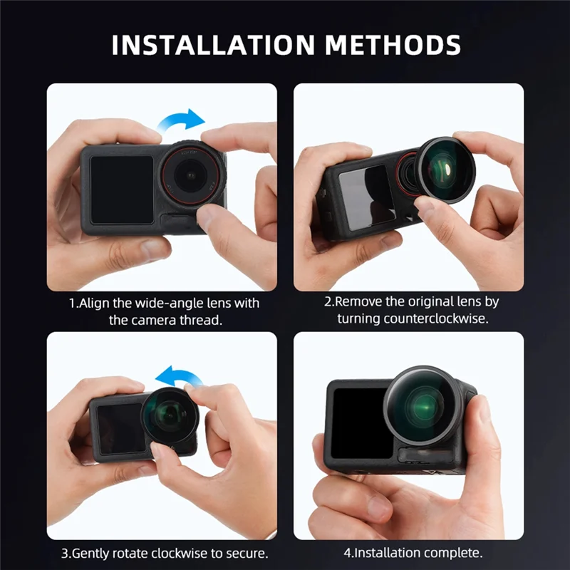 【ABUP】عدسة واسعة الزاوية لمرشح Action 5Pro لعدسة Action5pro الخارجية ذات الزاوية الواسعة لتوسيع زاوية العرض