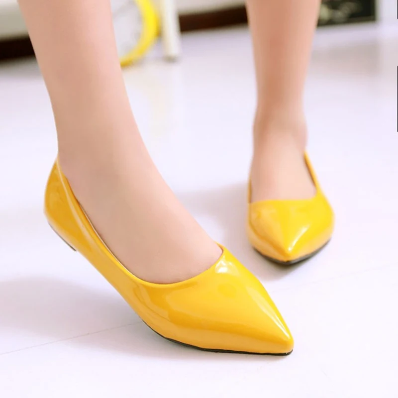 Comfortable Flat Woman Flats Spring Autumn Female Ballet Shoes Pointed Toe Red Nude Red Blue Casual Work Loafer Shoes Women