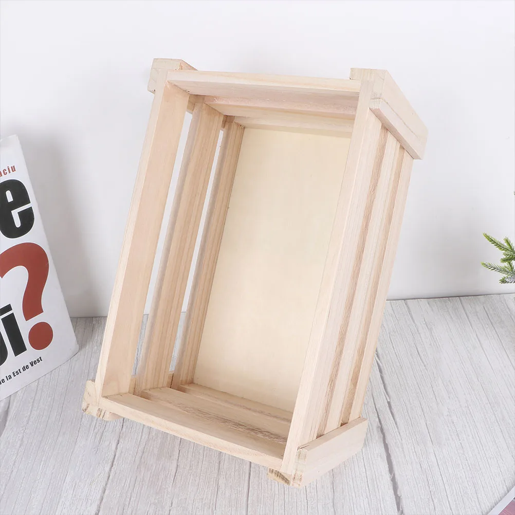 

Деревянный ящик для хранения, винтажный полый ящик для настольного органайзера, многофункциональный деревянный контейнер для хранения, домашний офис