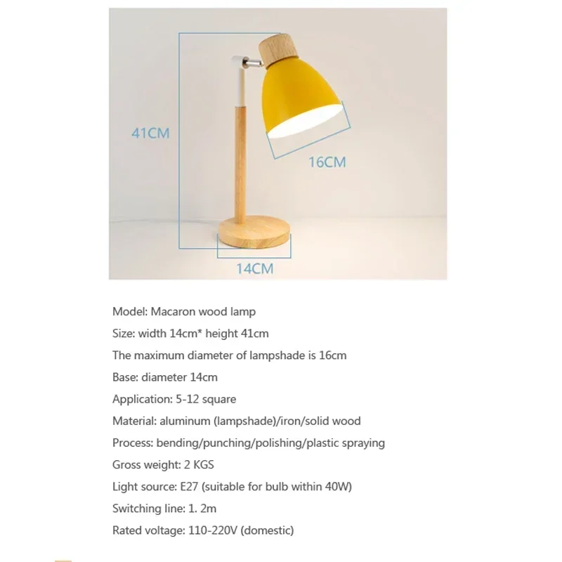 Imagem -04 - Criativo Nórdico Led Table Lamp Arte em Madeira Virar a Cabeça Simples Luzes de Mesa Proteção para os Olhos Leitura e Sala de Estar Quarto Decoração de Casa