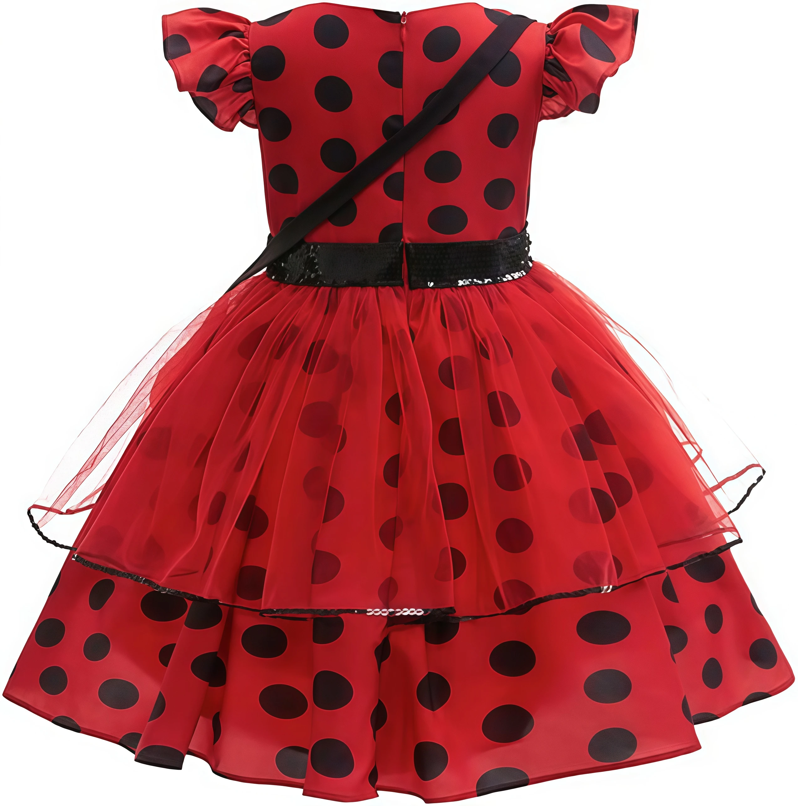 Girls Christmas Party Costume Red Polka Dot Princess Dresses For Children Halloween Carnival Party Birthday Xmas New Year Gown