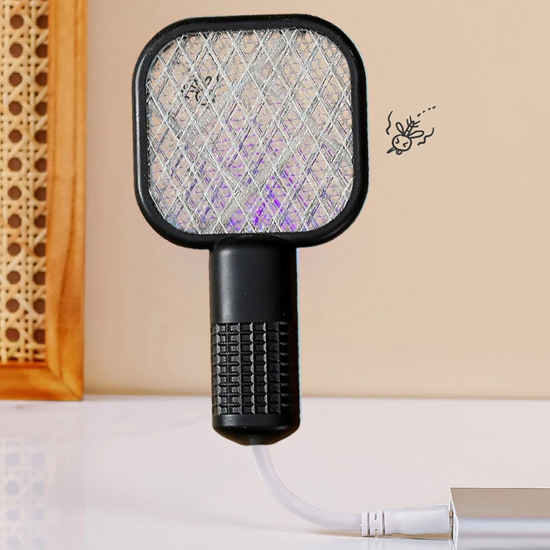 Electric Mosquito Swatter UV Light Bug Zapper Rechargeable Fly Killer Insect Racket Portable Outdoor Pest Control for Camping