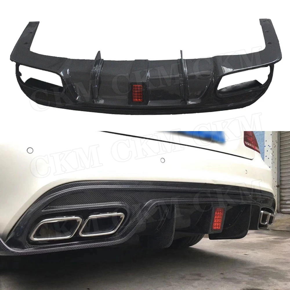 

Carbon Fiber Rear Lip Diffuser for Mercedes Benz W207 C207 Coupe E200 E260 E300 2 Door 2014 - 2016 With LED Light Bumper Guard