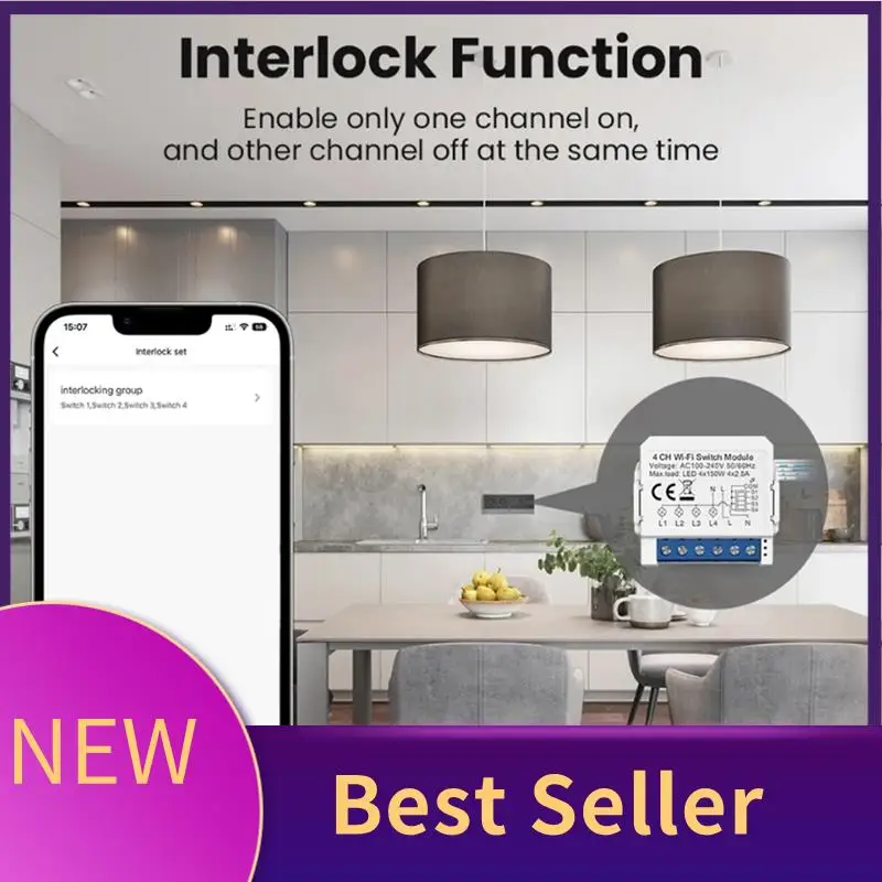 

HFES Tuya Smart Wi-Fi Выключатель света 2-стороннее управление Мини-выключатель управляемый Яндекс Alexa Google Home Простая установка Простота в использовании
