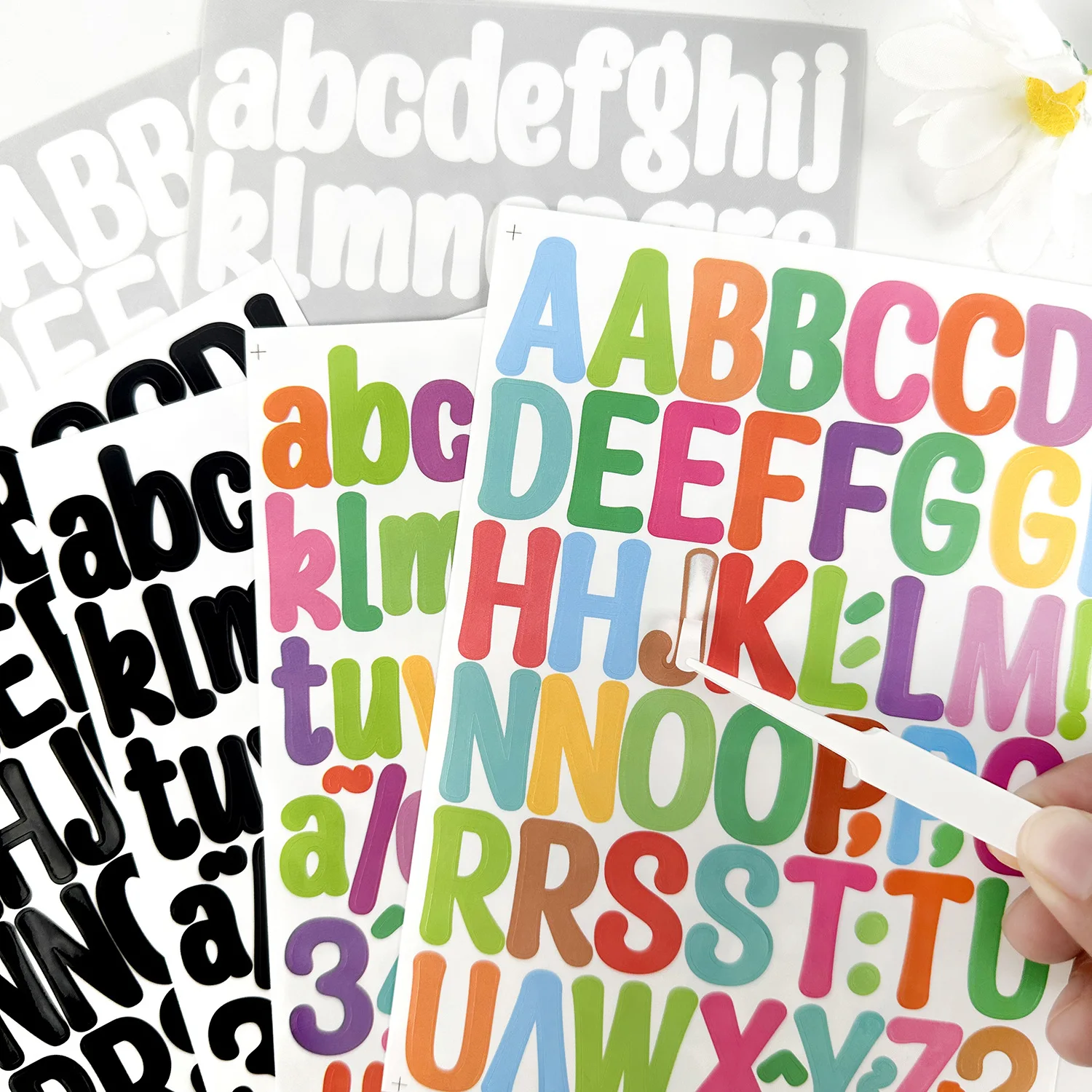 Premium 1 Inch Glossy Artistic Alphabet Number Stickers Waterproof Vinyl Self Adhesive for Tumbler Water Bottle Phone Case DIY