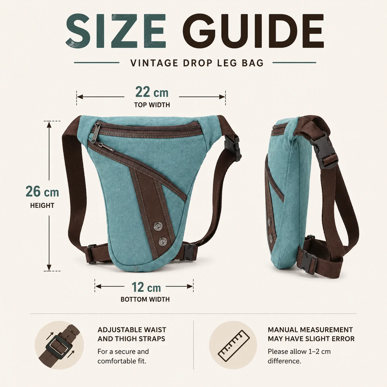Drop Leg Bag Vintage Thigh Pack Motorcycle Messenger Bag Canvas Cycle Shoulder Riding Waist Pack Multi Pocket Outdoor Gear