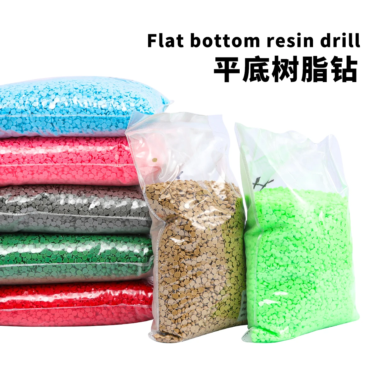 Big Package 2-6mm Resin Non Hot Fix Solid color Rhinestones Bulk Wholesale Flat Back Plastic Crystals Nail Diy Glitters Stone