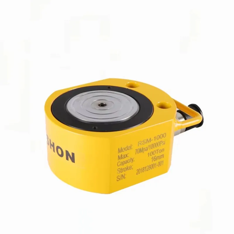 Silinder Hidrolik Mini RSM-1000 700 Bar/10000 psi Kekuatan Tinggi Jack Aktif Tunggal Tinggi Rendah