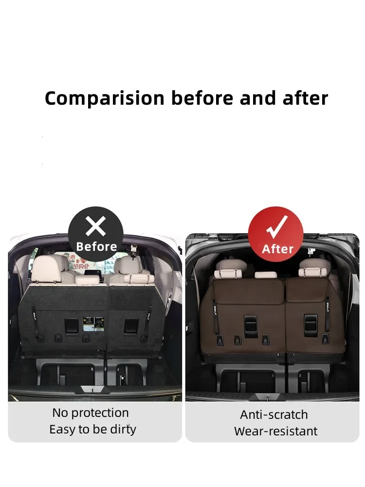 Rear Seat Back Protector Leather Anti-scratch Dustproof Anti Kick Pad For Toyota Sienna 2021 2022 Accessories