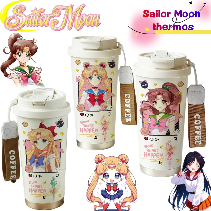 

Sailor Moon Tsukino Usagi Chiba Mamoru High-quality Anime Cartoon DIY Printed Large Capacity Portable Stainless Steel Thermos