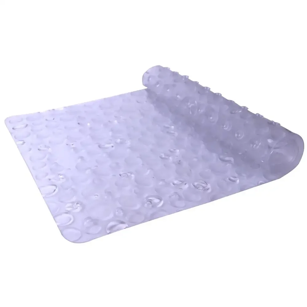 Clear Vinyl Tub Mat Droplets Design Non-Slip Skid-Resistant 17