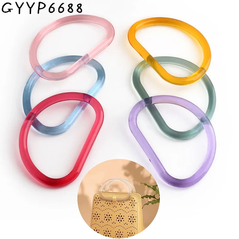 2/10/20PCS 10cm D-shaped Resin Purse Handle For DIY Replacement Handbag Strap Tote Transparent Acrylic Bag Handle Accessories