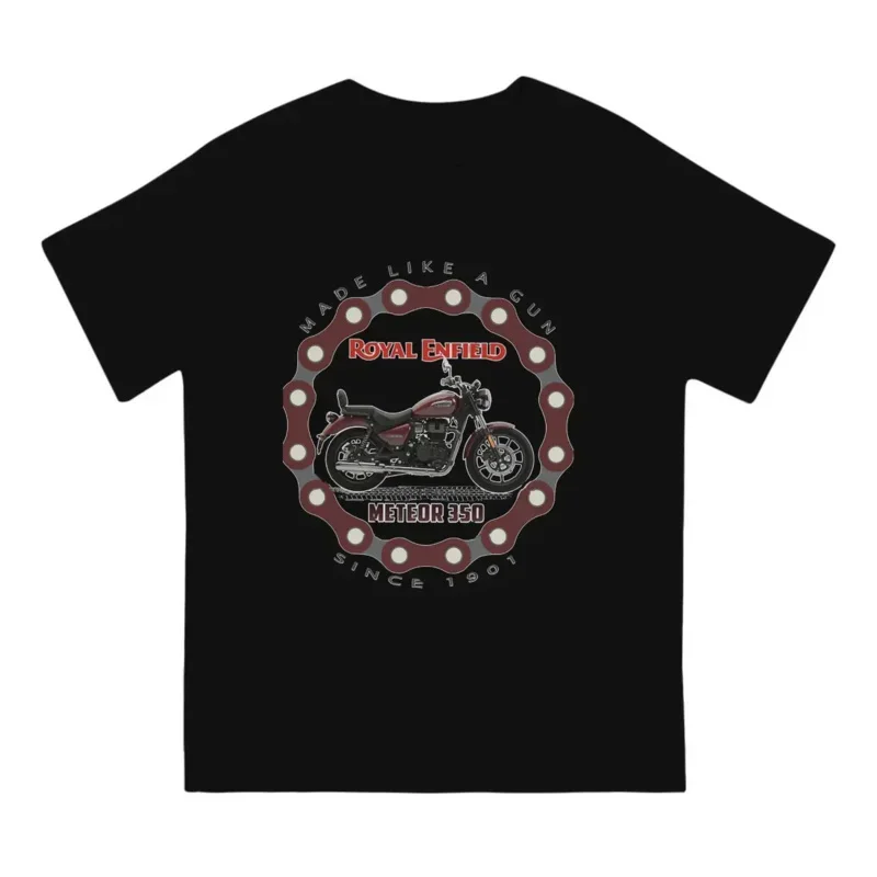 Royal Enfields Meteor Motorrad T-Shirt für Männer eines der britischen Retro Motorräder Vintage Baumwolle T-Shirt T-Shirts