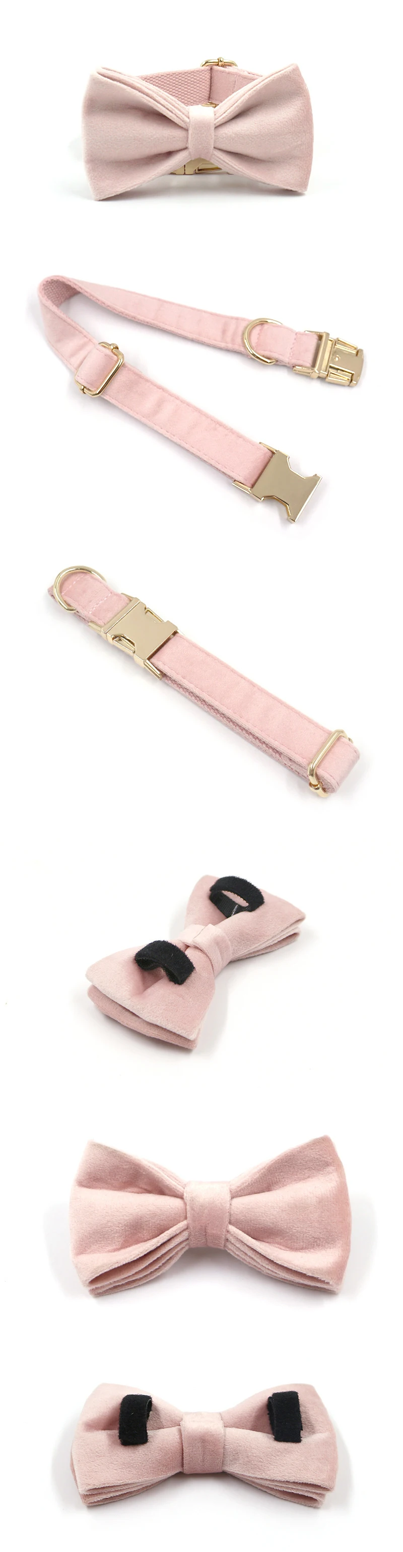 Personalized Dog Harness Collar Name Customized Velvet Collar Bow Leash for Small Medium Large Dogs Poop Bag Dispenser Pouch