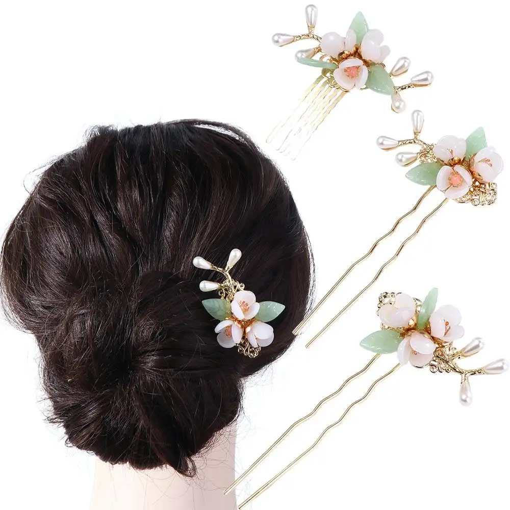 

Design Tool U Shape Hairpin Flower Ancient Headwear Chinese Style Headwear Hanfu Hair Sticks Set Ancient Style Hairpin