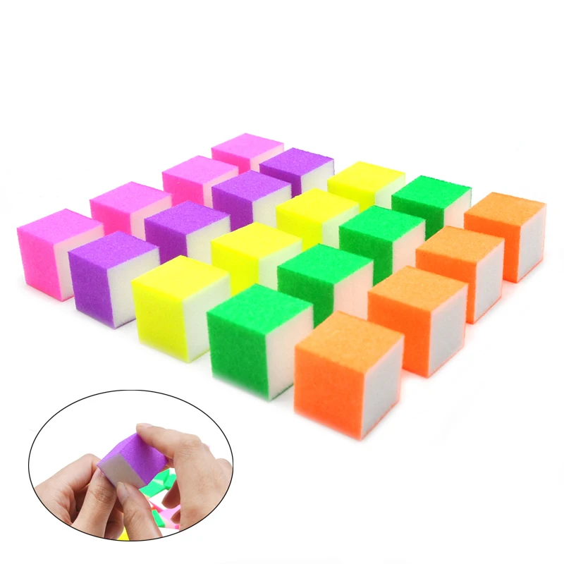 

High Quality 25 Pcs/lot Neon Nail File Block Sanding Buffer Pedicure Buffing Polish Beauty Tools Grind Sponge Nail Art Files Kit