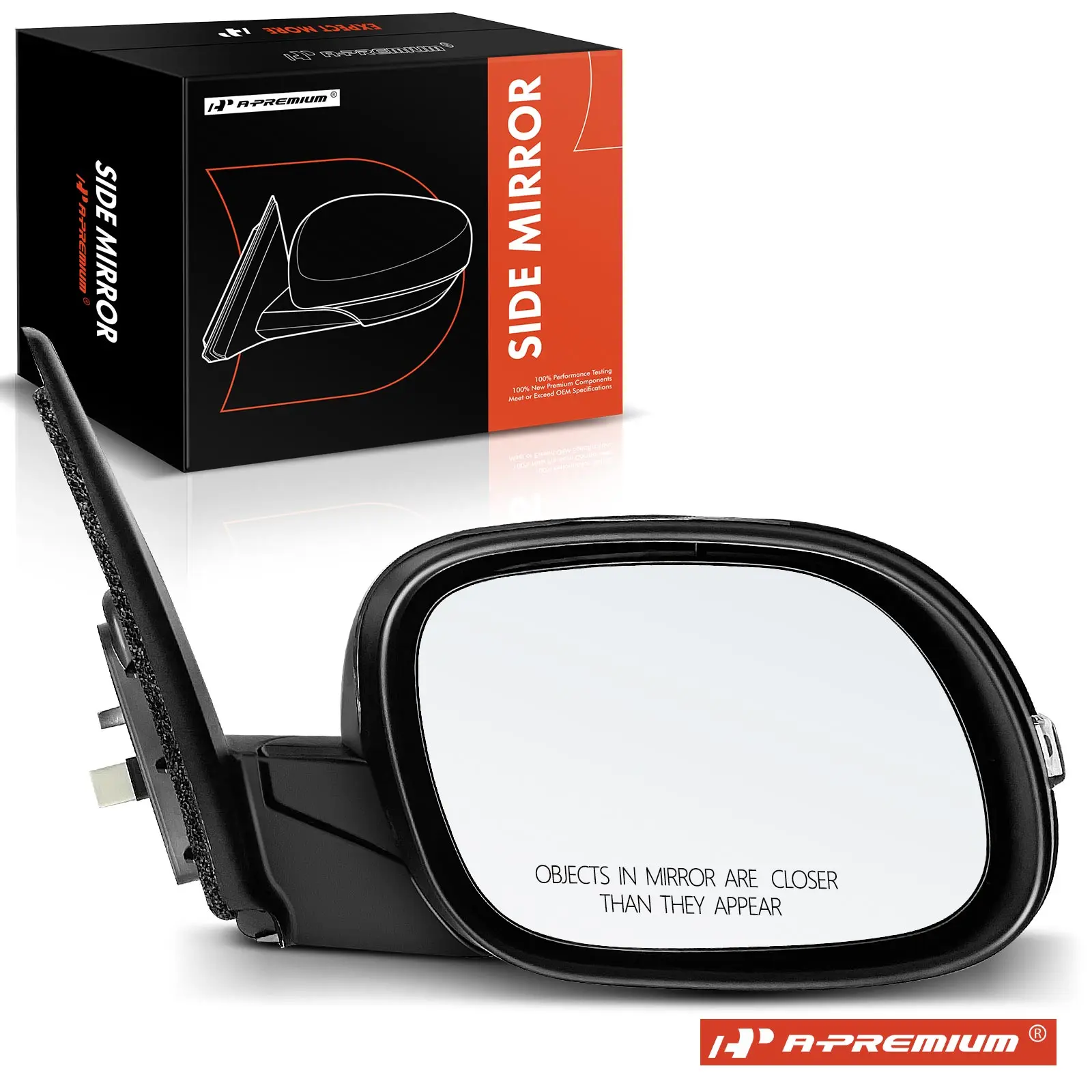A-Premium Passenger Side Power Door Mirror for Kia Soul 2017-2019 Manual Folding Turn Signal Light Heated Smooth Black