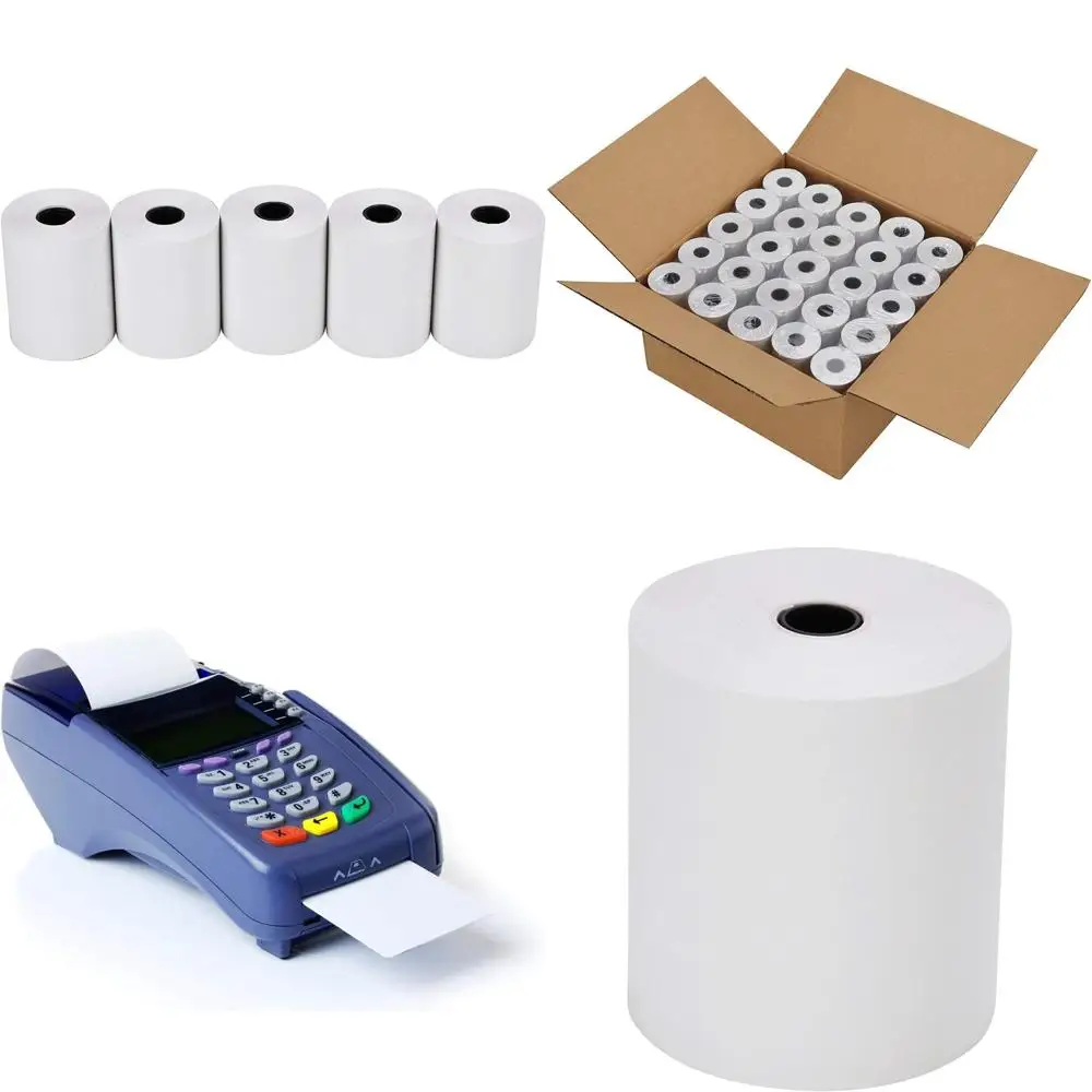 "لفائف ورق الإيصالات الحرارية، 2 1/4 × 85 مم، 200 لفة، حجم بطاقة الائتمان"