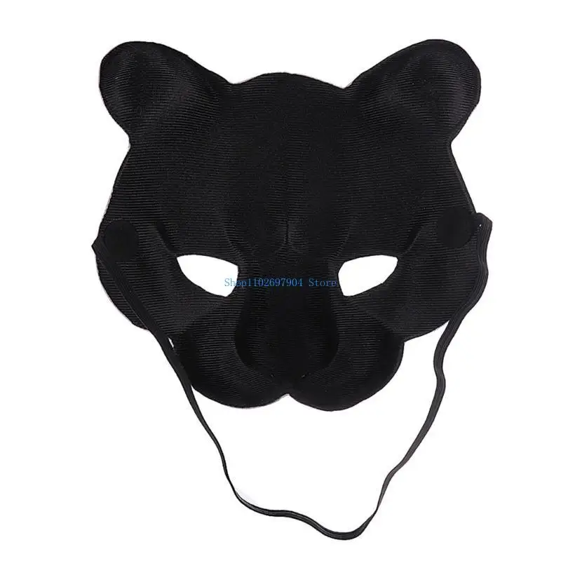 N7YF – masque Animal léopard des neiges, demi-masque mascarade, masque fête d'halloween, accessoire mascarade pour