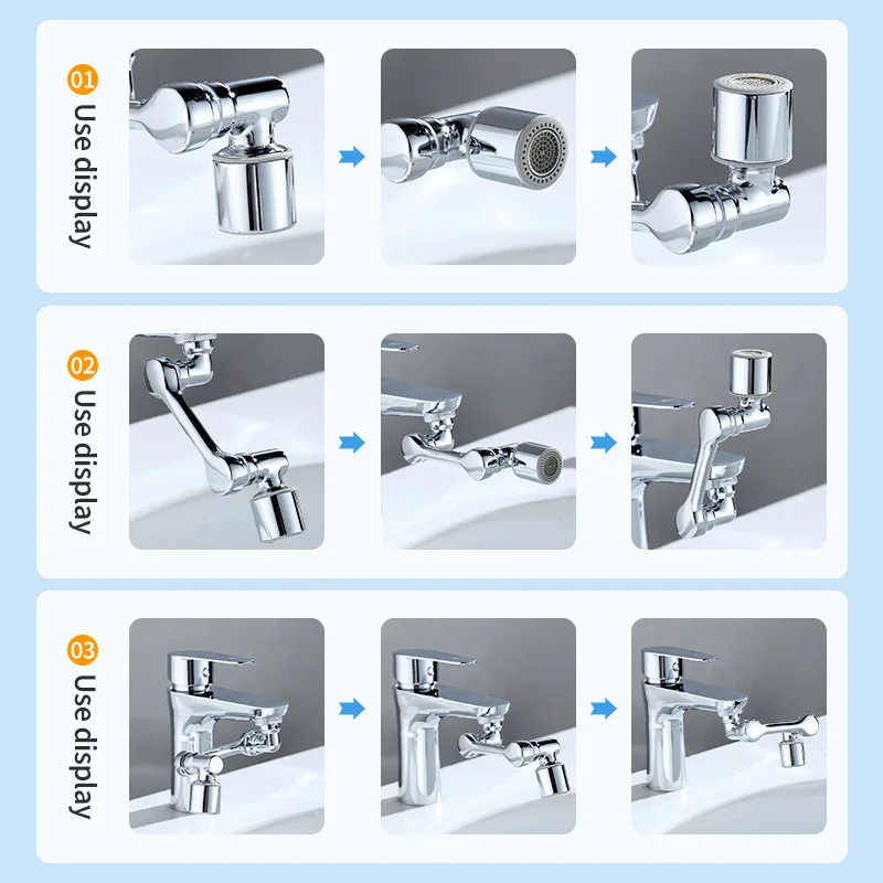 Mechanical arm universal faucet outlet extension spout rotatable bubbler household connector anti-splash rocker arm