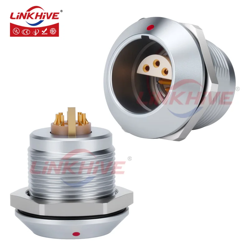 Compatible LEMO ENG Socket 0L 1L 2L 3L 2 3 4 5 6 7 8 10 12 13 14 16 18 Pin Push-Pull Latching Connector with Grounding Pin