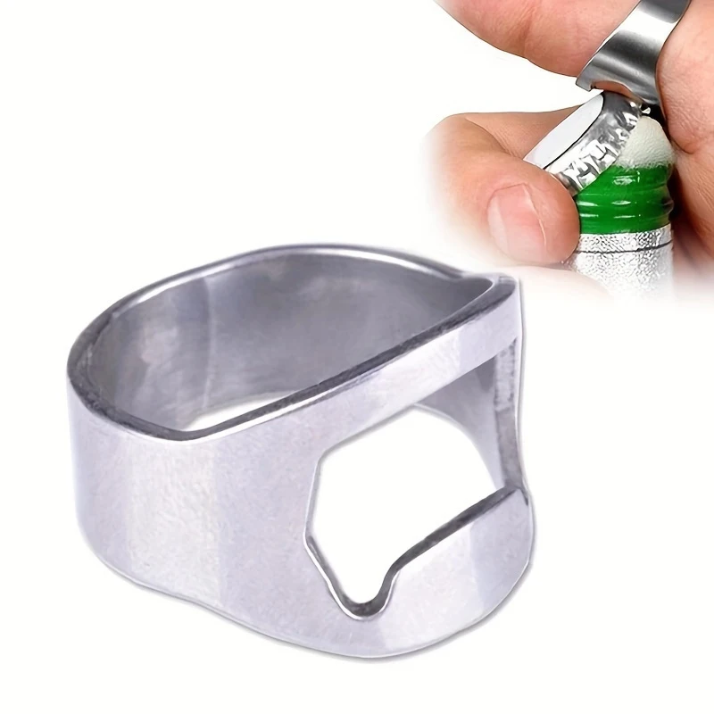 2Stainless steel ring bottle opener，Creative Portable Beverage Cap-Opening Tool - Durable and easy to operate