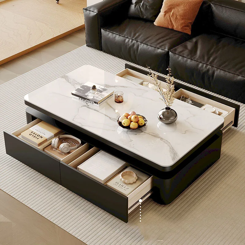 Luxury Writing Coffee Table Standing Moving Drawers Organizer Designer Storage Side Table Living Room Meubles Home Furniture