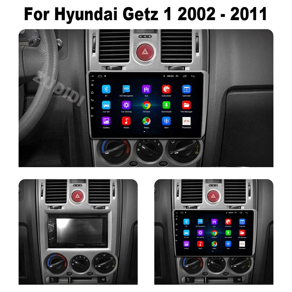 Android 16 Radio de coche 4G + WIFI Carplay para HYUNDAI GETZ 2002 - 2011 reproductor de vídeo Multimedia navegación GPS Android Auto 2 Din DVD 2