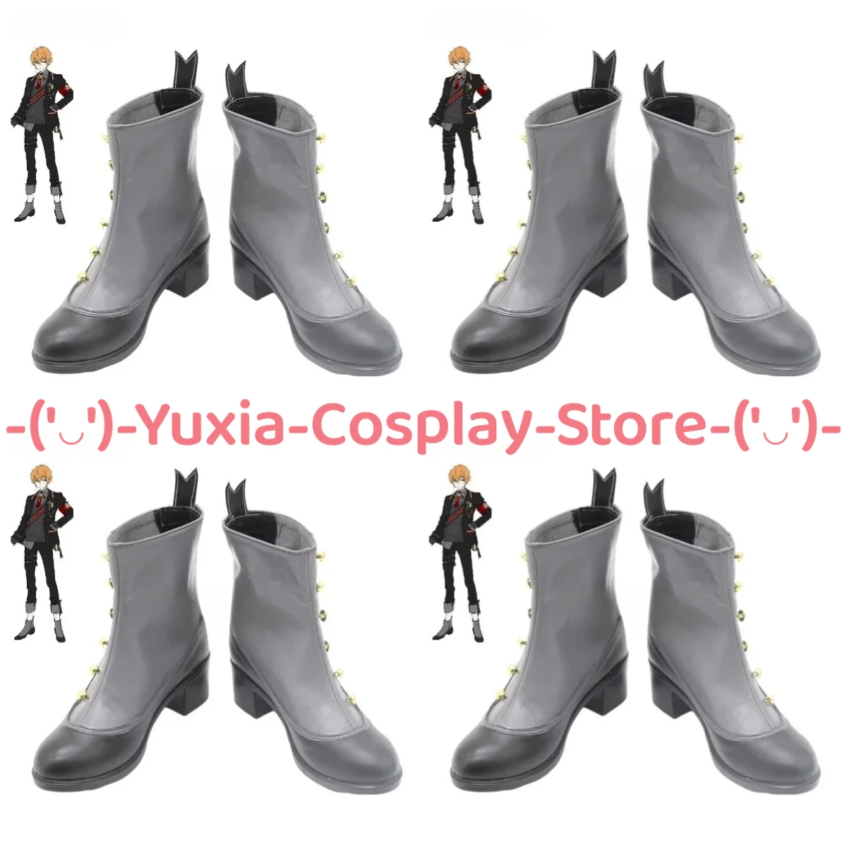 Yuxiacosplay! Project Sekai Shinonome Akito Cosplay Shoes Game Character Prop PU Leather Boots Halloween Carnival Party Costume