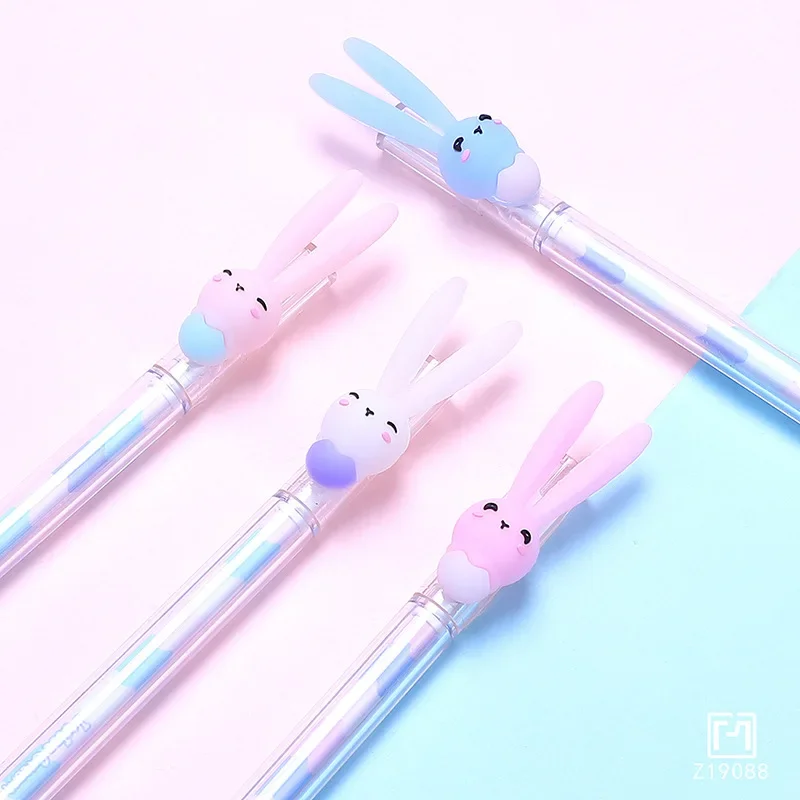 

24pcs Cartoon cute creative long ear ice cream rabbit neutral pen 0.5mm student office supplies