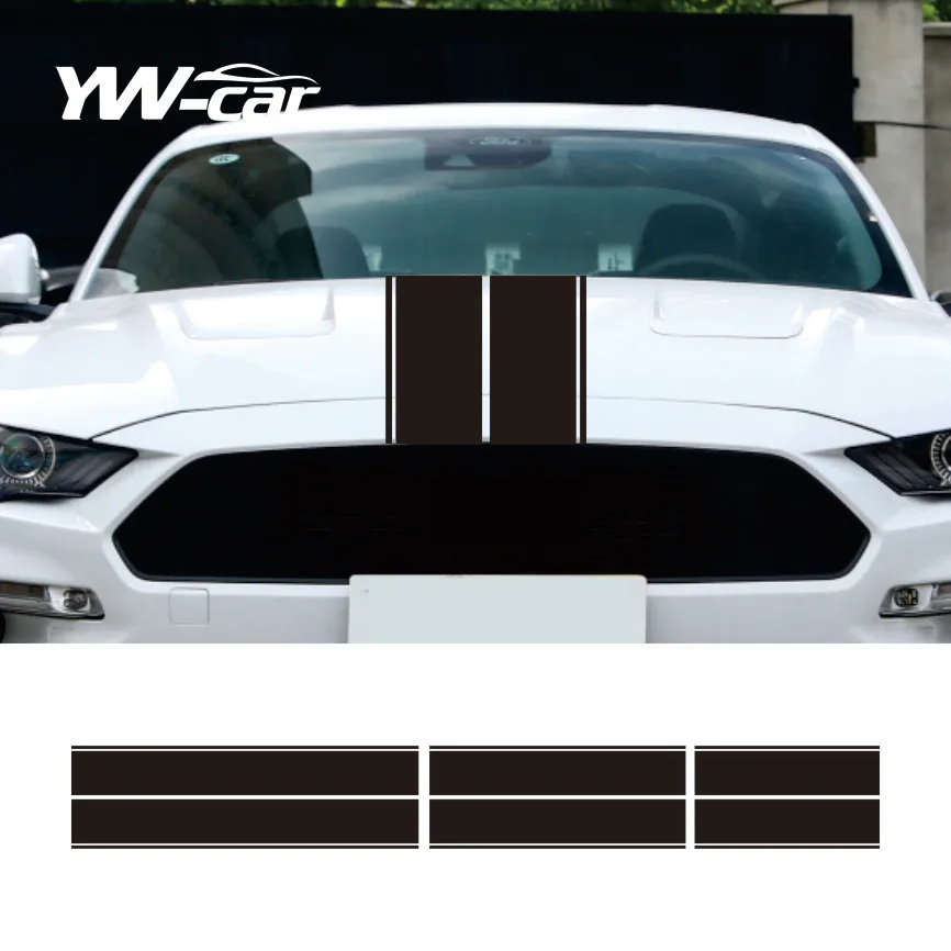 

For Ford Mustang Ecobosst Shelby GT Car Hood Roof Tail PVC Stickers Stripes Styling Vinyl Film Decor Decals Set Auto Accessories