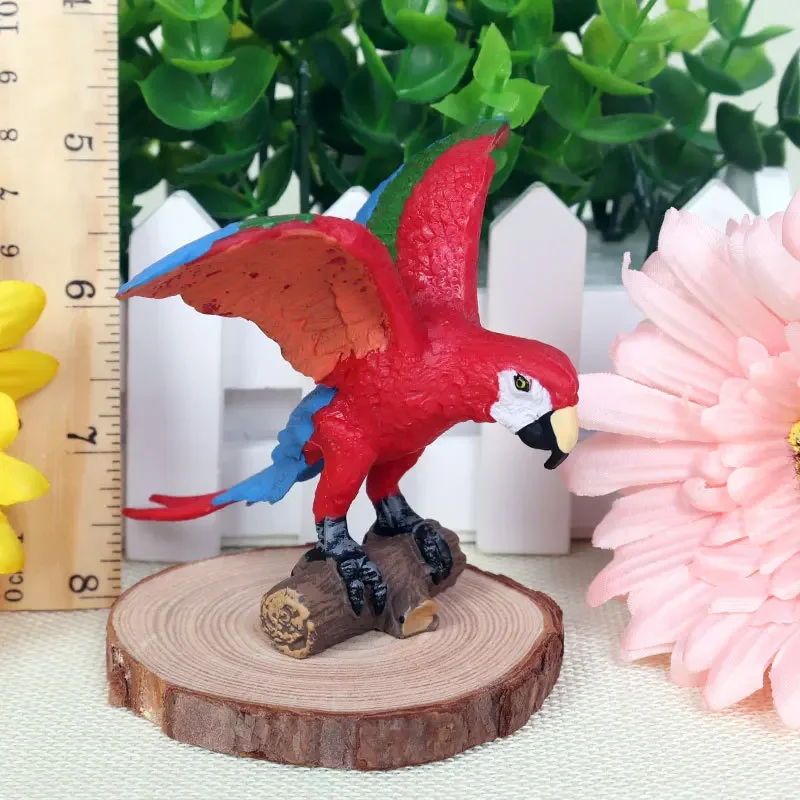 Simulation Bird Models Budgerigar Cockatoo Macaw Parrot Action Figures Garden Decoration Miniature Figurine Toys Kids Adult Gift