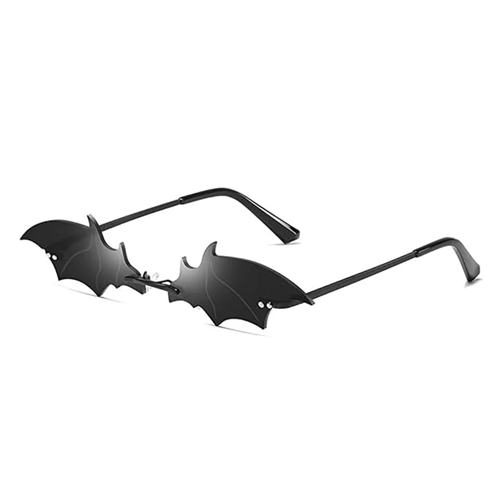 

Halloween Bat Sunglasses Rimless Goth Trendy Eyewear Spooky Season Cosplay Decoration Masquerade Accessory Beach Party Supplies