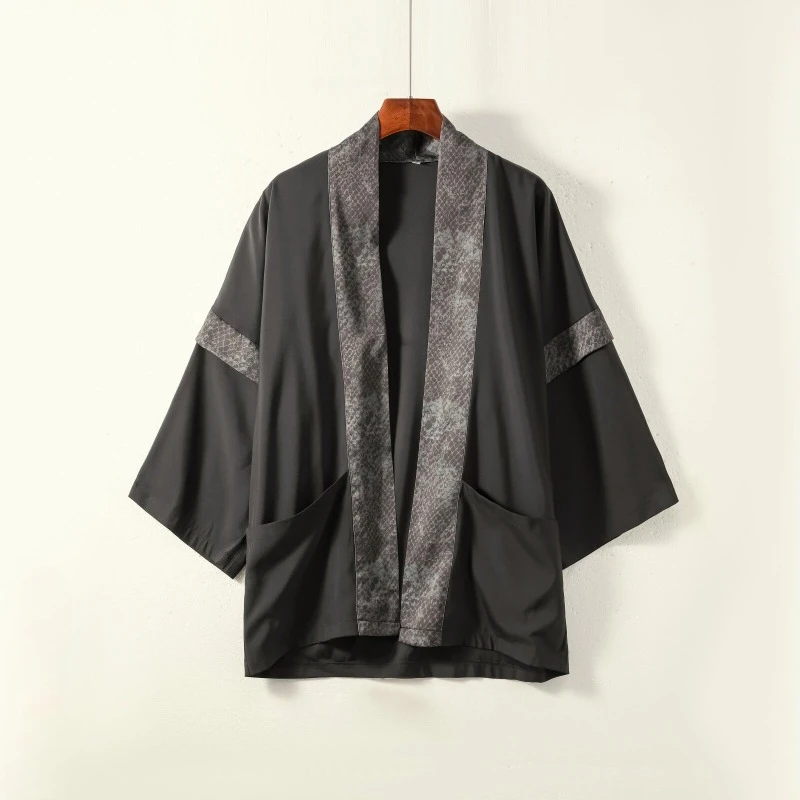 2026 Spring Summer New Chinese Style Men's Python Pattern Jacquard Jacket Casual Hanfu Style Coat
