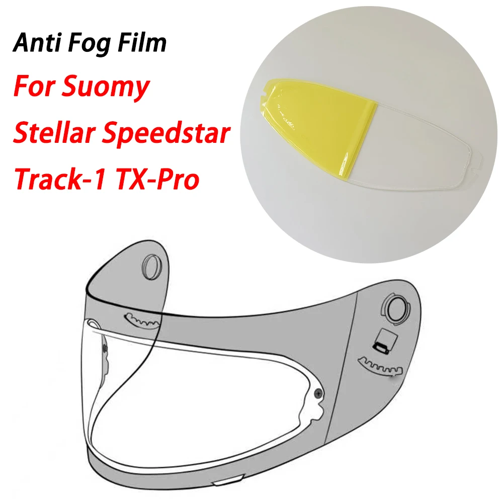 Película de visera antiniebla para casco de motocicleta, película de lente antiniebla para casco de motocicleta Suomy Stellar Speedstar Track-1 TX-Pro
