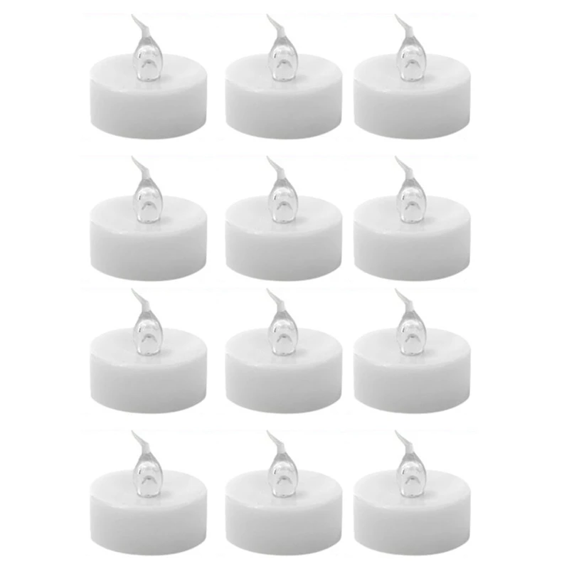 12Pcs Warm White Battery-Powered Candles LED Flashing Bright Wishing Candles Electronic Candle