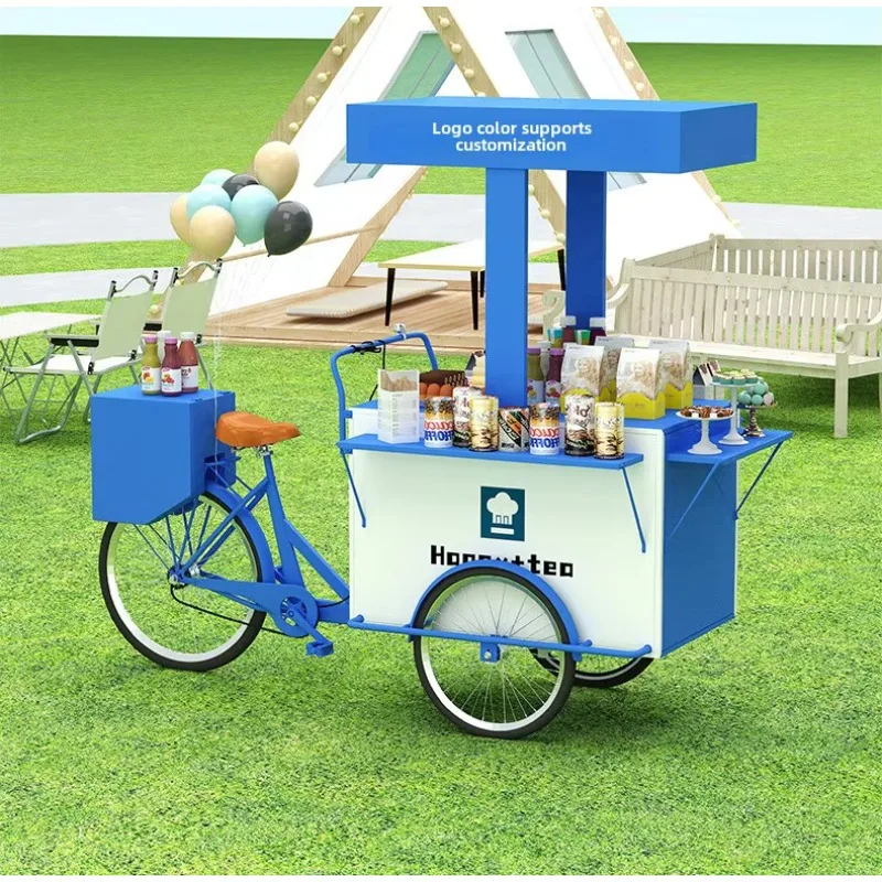 Trike Bike Ice Cream Wagon Solar Cart Box Freezer Trailer Tricycle Van Bikes Customized Mobile Vending Bicycle Best Seller