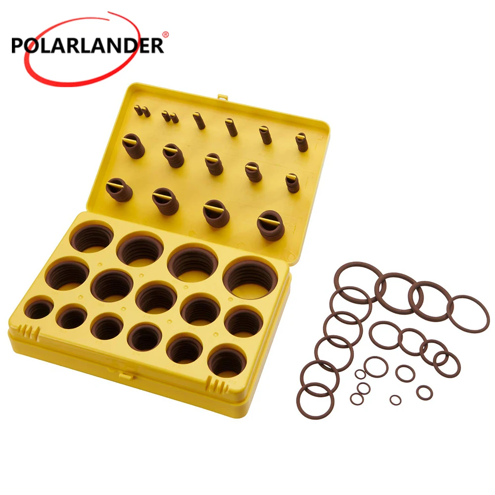 

382 шт. комплект уплотнительных колец FKM, фторкарбон 75A, 30 размеров, маслостойкий и химически стойкий для гидравлических цилиндров, сантехники