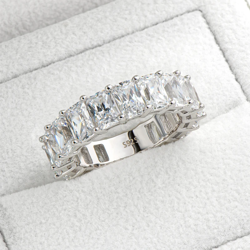 ANZIW 925 فضة كامل الخلود الدائري 6x4 مللي متر مشع قطع 5A الزركون الفرقة للنساء مقلد الماس الفاخرة مجوهرات الحفلات #2