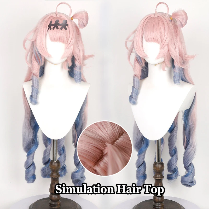 Wuthering Waves Daniah Cos Wigs with Cosplay Costumes Headwear 100cm Long Simulation Scalp Thick Mixed Puffy Long Hair Wigs