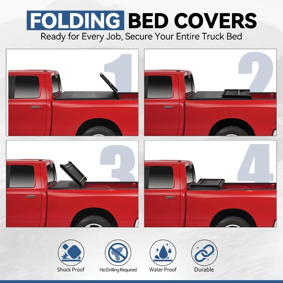 

Soft TriFold Truck Bed Tonneau Cover Compatible with 20052025 Nissan Frontier 5Ft Fleetside Styleside Bed Without Bed Rail Syst