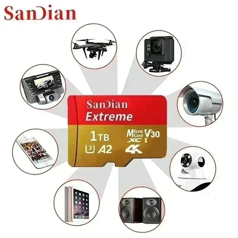 Original 1TB Portable Micro TF/SD Card Memory Card 128GB 256GB Mini Memory Card Class10 For Camera/Phone/Drone