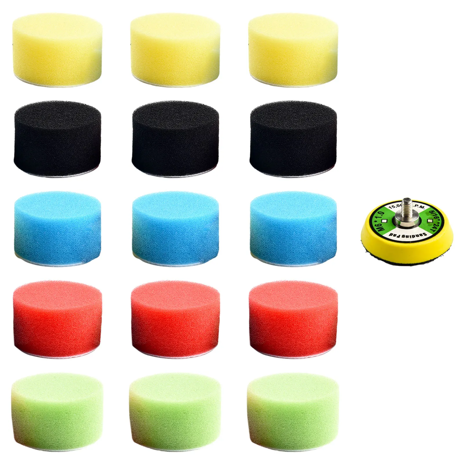 16pcs  2 Inch 50mm Polishing Buffing Pad Kit Car Waxing Polishing Sponge Pad For Car Buffer Polisher Compounding And Waxing