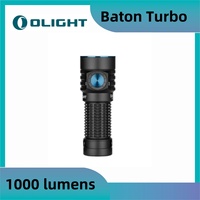 Olight Baton Turbo 1000Lumens ,Compact EDC Flashlight 510m Long-Range Beam, MCC-1A USB Magnetic Charging Cable, Battery Included