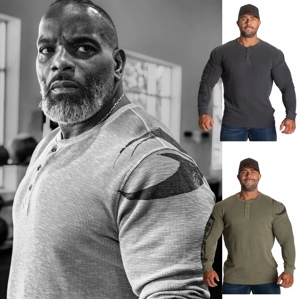 

GASP American Sle Long Sve Fitn Training irt Bamboo Cotton Slim Fit Base Layer Top Breathable Warm Sportswear