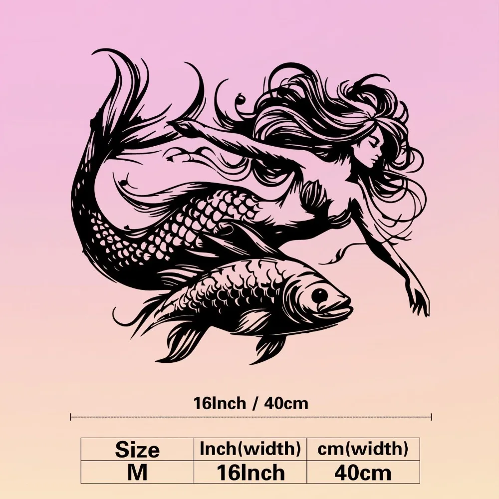 CIFBUY Iron Wall Art Mermaid Fish Metal Decor Anti-Rust Bathroom Sea Home Hanging Ornament For Interior Wall Hanging Accessories