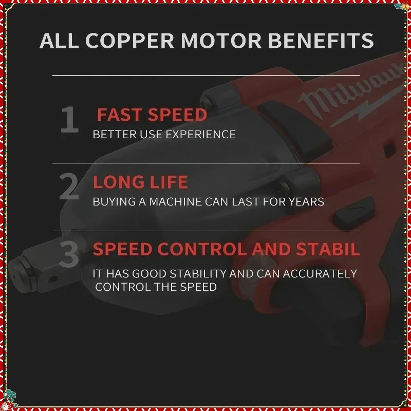 ميلووكي 1300Nm مفتاح كهربائي بدون فرش عزم دوران كبير أداة السلطة اللاسلكي تأثير وجع سيارة شاحنة إصلاح لبطارية ميلووكي #6