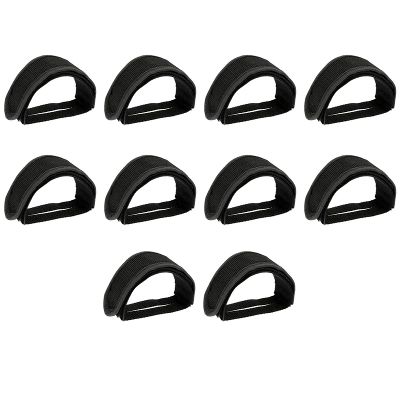 ABJM-10X Soldier Fixed Gear Fixie BMX Bike Bicycle Anti-Slip Double Adhesive Straps Pedal Toe Clip Strap Belt Black